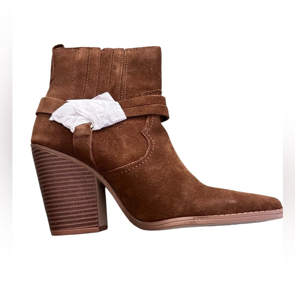 ALDO Brends suede leather ankle bootie cognac size 10New